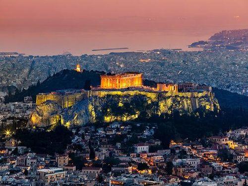 Acropolis sunset Athens Greece xgre View Sea Acropolis Rock 